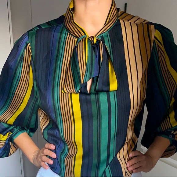 Mango Striped Blouse - Picture 1 of 2